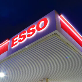 Petrol Sign installs new LED wash lighting to Esso sites in Europe